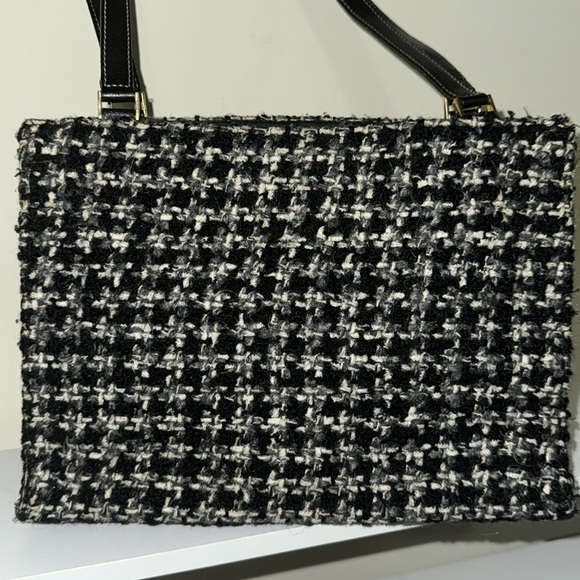 Kate Spade Preppy Black & White Tweed Shoulder Bag - Picture 3 of 13